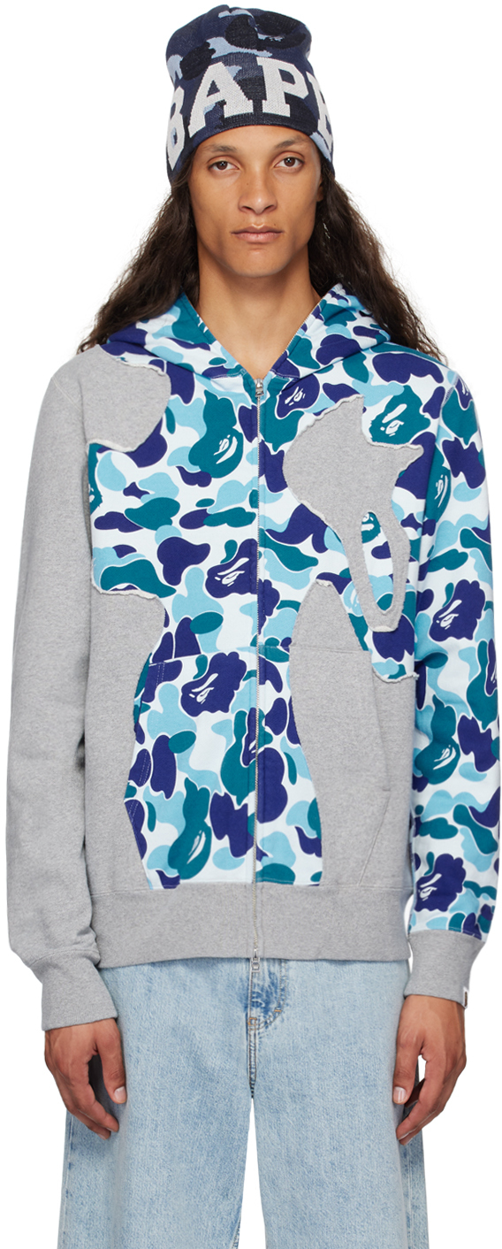 トップス ABC CAMO PATCHWORK FIT ZIP HOODIE Buy A Bathing Ape ABC Camo Patchwork Relaxed Fit Zip Hoodie