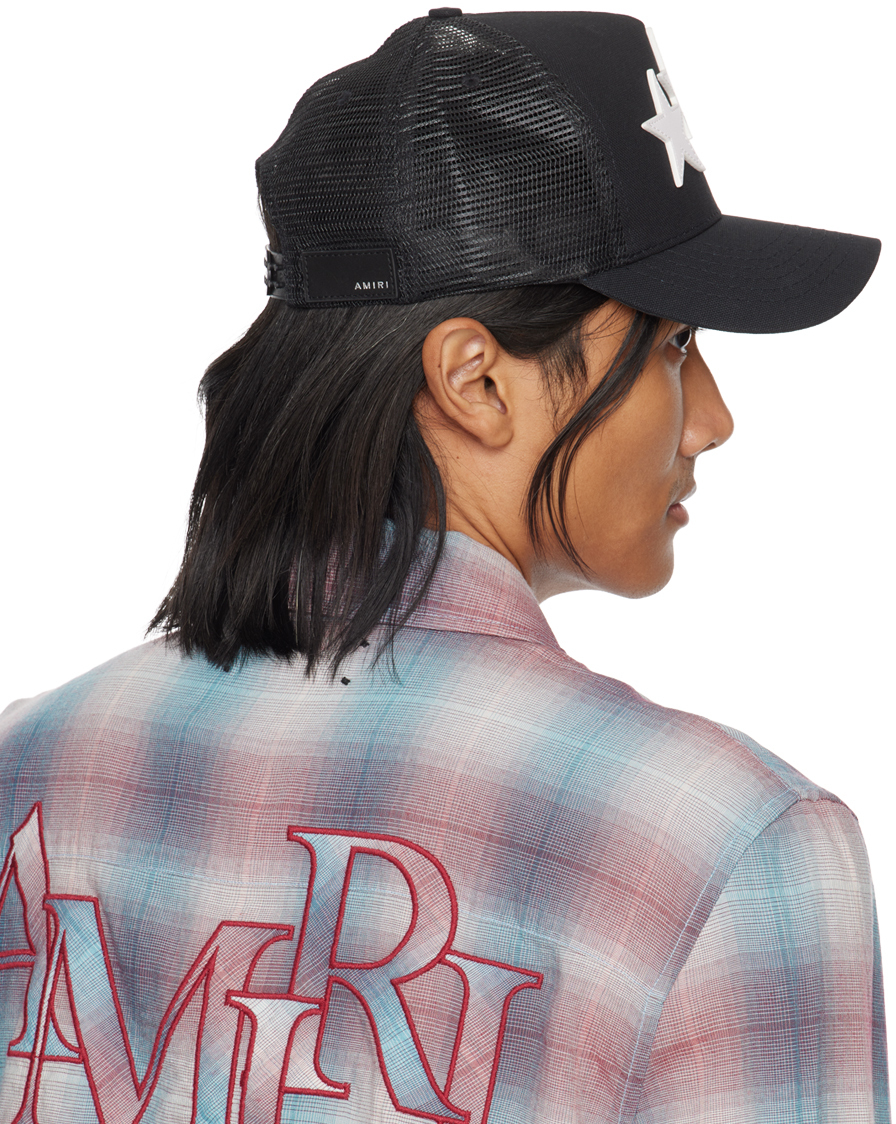 AMIRI Black 3 Star Trucker Hat - Hats - BeyondStyle