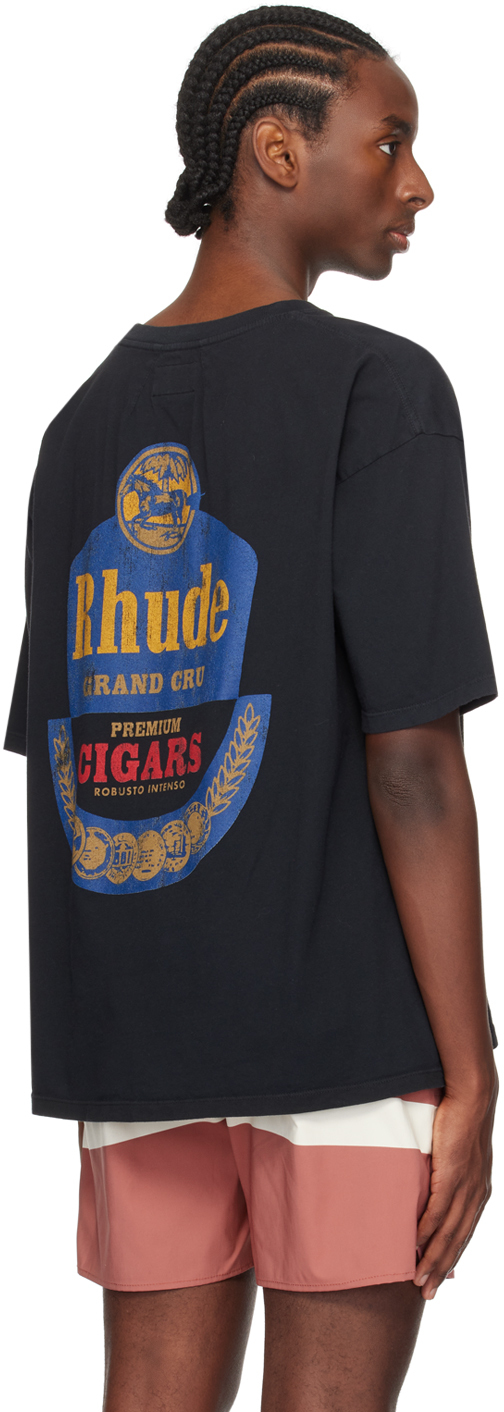 【関税込み】Rhude SSENSE限定 ブラック Grand Cru Tシャツ Rhude SSENSE Exclusive Black 'Grand Cru' T-Shirt - T-Shirts