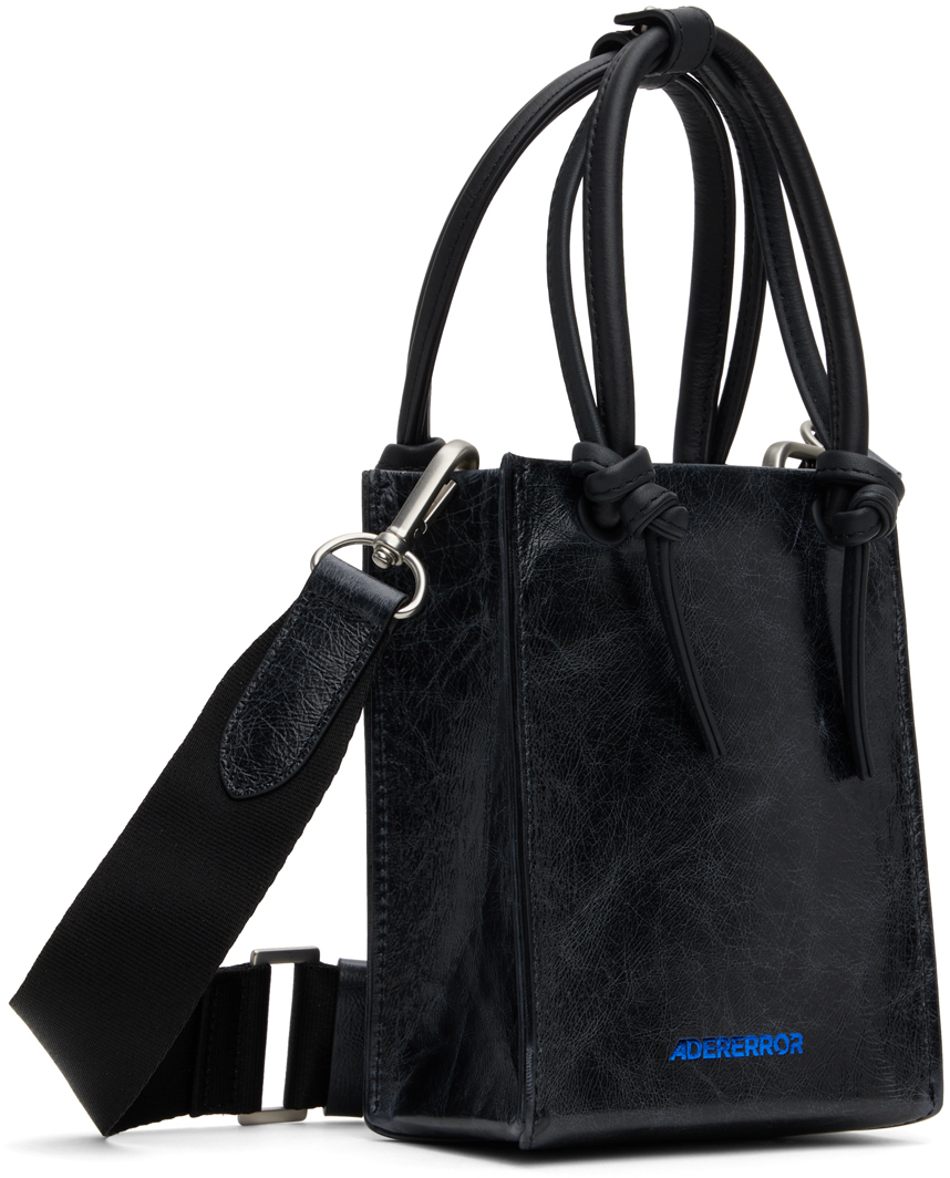 ADER error Black Small Cracked Shopper Bag - Crossbody Bags