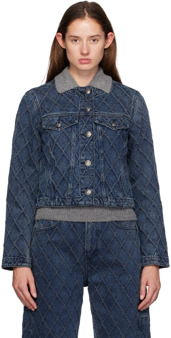 【関税込み】rag & bone ブルー Cora デニムジャケット Rag & Bone Blue Cora Quilted Denim Jacket - Jackets