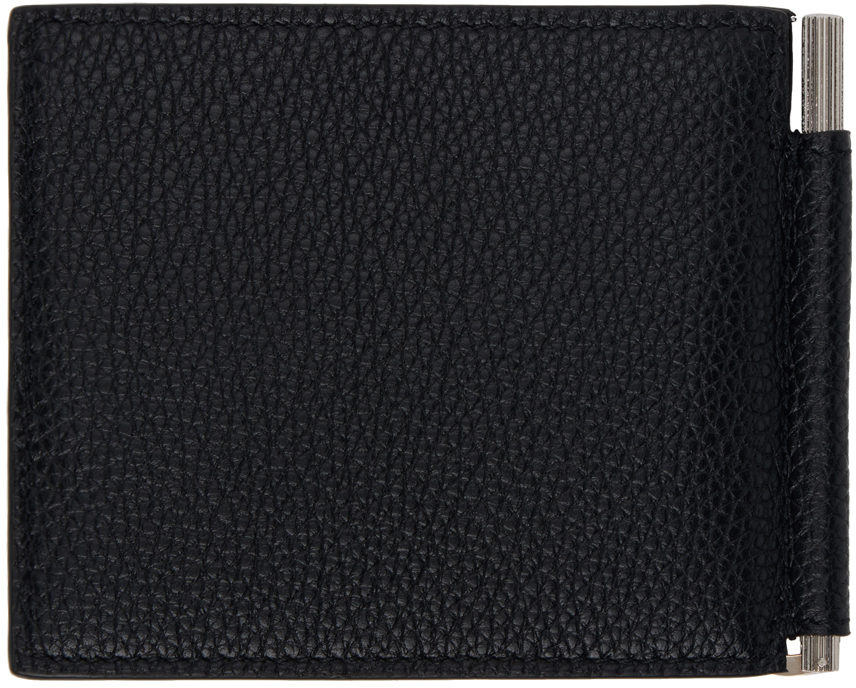 Tom Ford Black Grained Leather Money Clip Wallet - Wallets