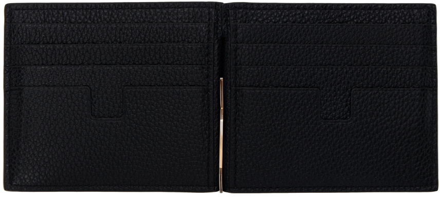 Tom Ford Black Grained Leather Money Clip Wallet - Wallets