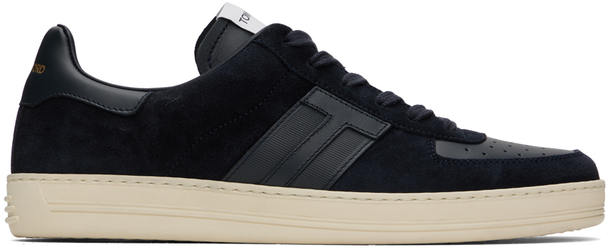 Tom Ford Navy Suede & Leather Radcliffe Sneakers - Casual