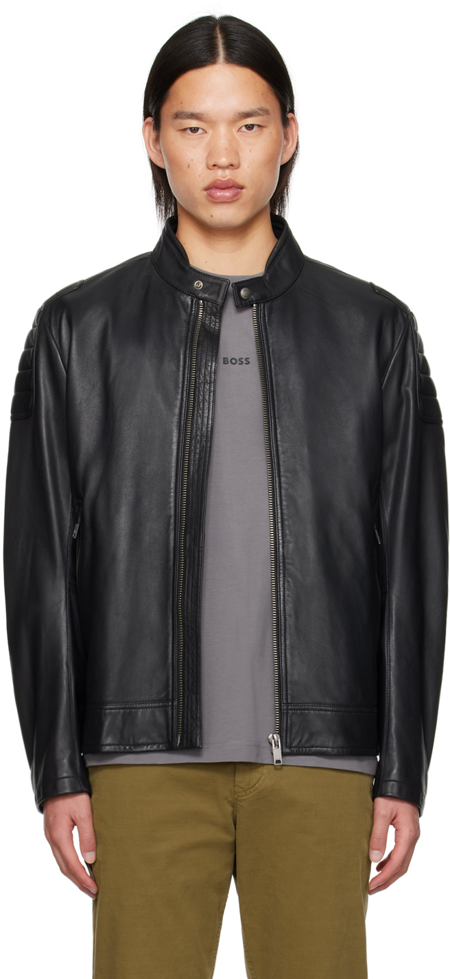 Shop Black Zip Leather Jacket on Sale at BeyondStyle – Get