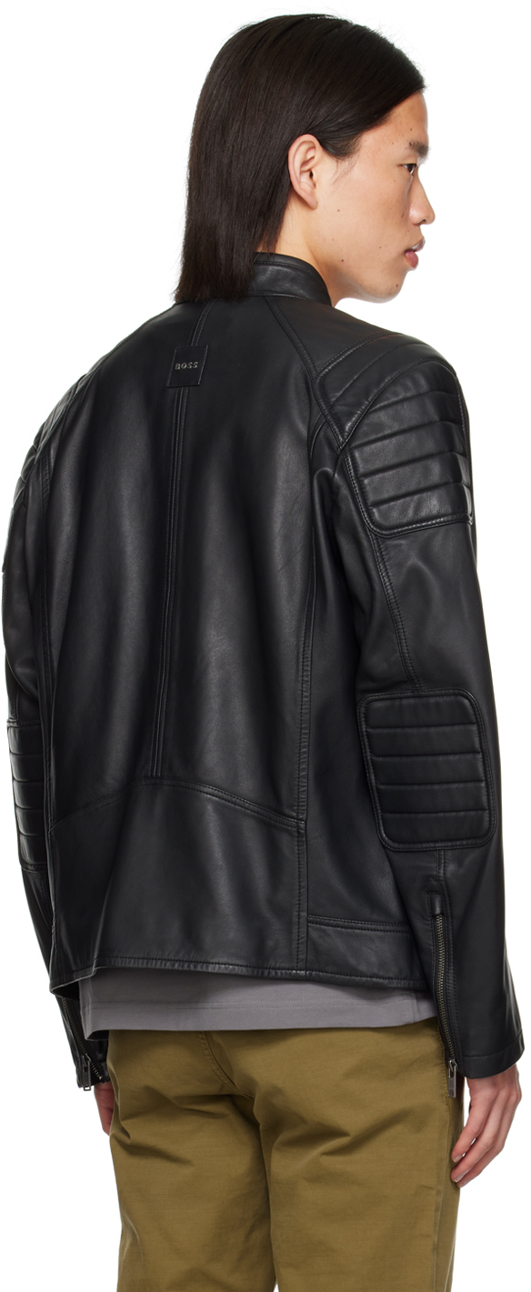Hugo Boss Black Zip Leather Jacket - Jackets - Compare