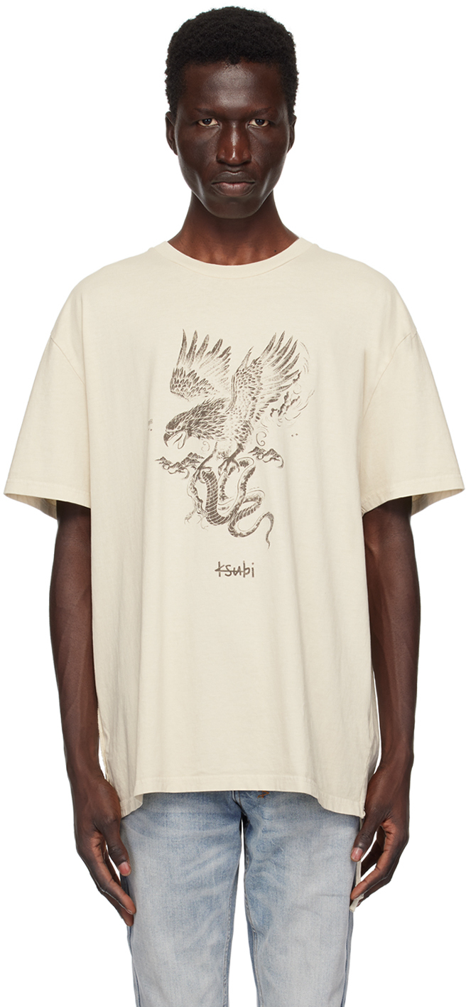 【関税込み】Ksubi ベージュ Target Biggie Cyclone Tシャツ Ksubi Beige Target Biggie Cyclone T-Shirt XS - T-Shirts