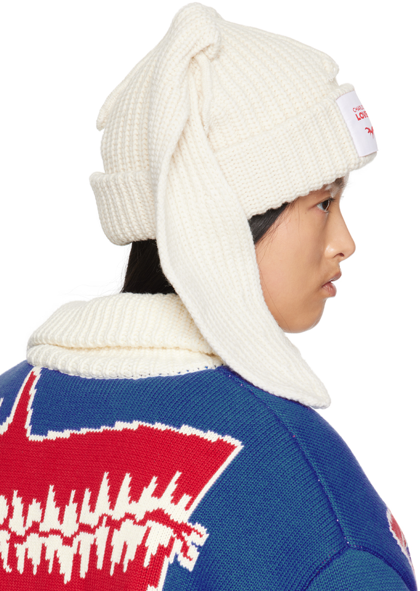 Charles Jeffrey Loverboy Off-White Chunky Rabbit Beanie