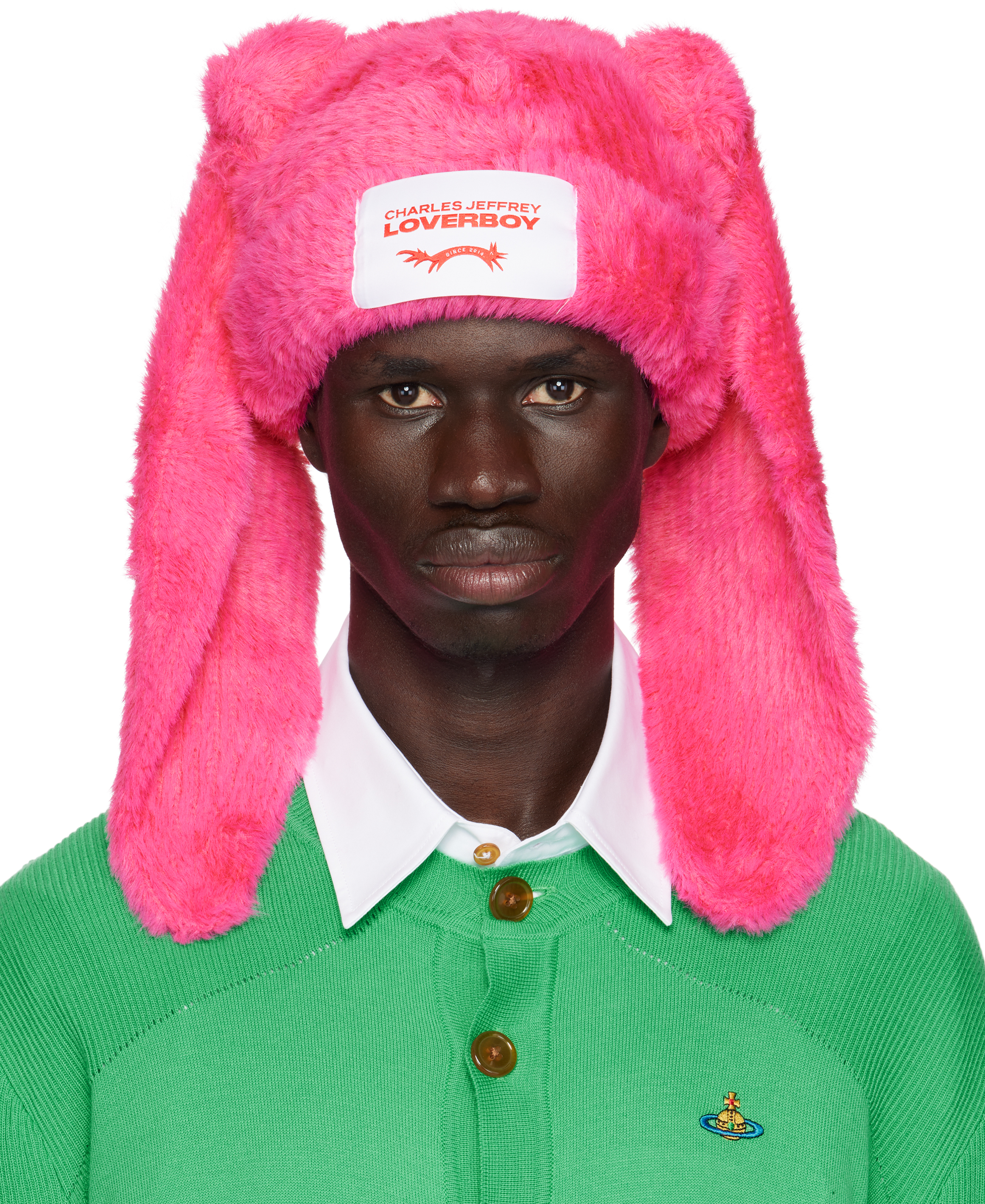 帽子 Charles Jeffrey LOVERBOY CHUNKY RABBIT Charles Jeffrey Loverboy Chunky Rabbit Beanie Black+Ecru SET