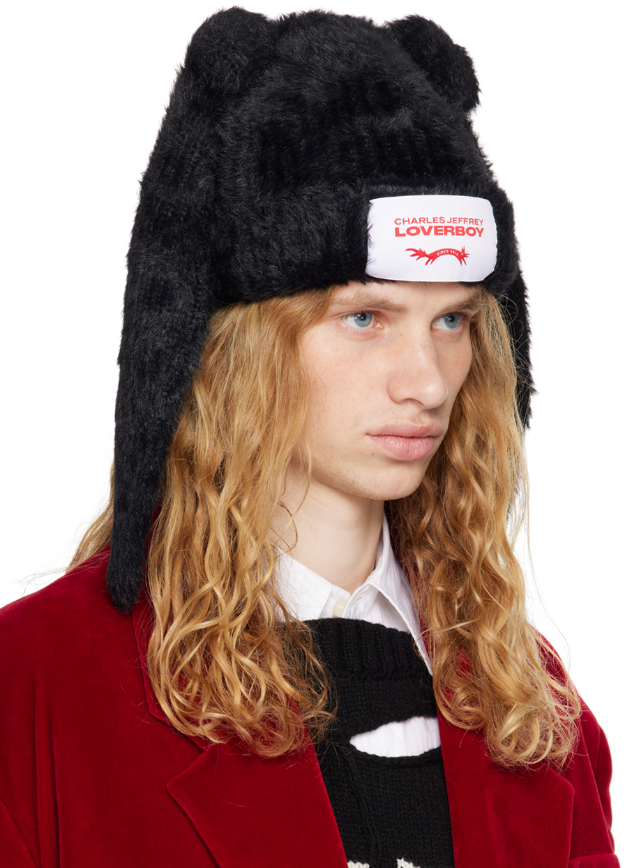 Black Fluffy Chunky Rabbit Beanie – On Sale Now with Up to