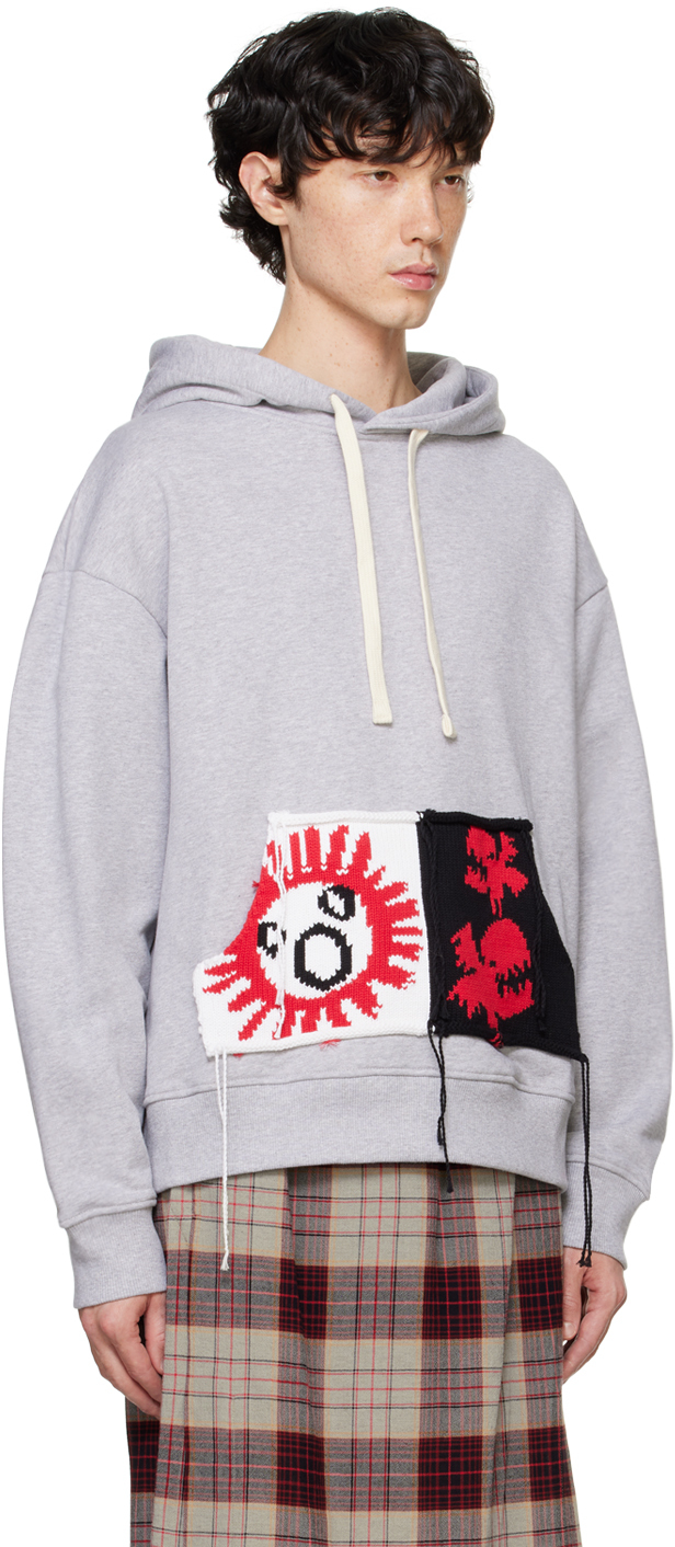 国内発送■CHARLES JEFFREY LOVERBOY■PATCH RABBIT EARS HOODY Off-White Patch Rabbit Ears Hoodie by Charles Jeffrey