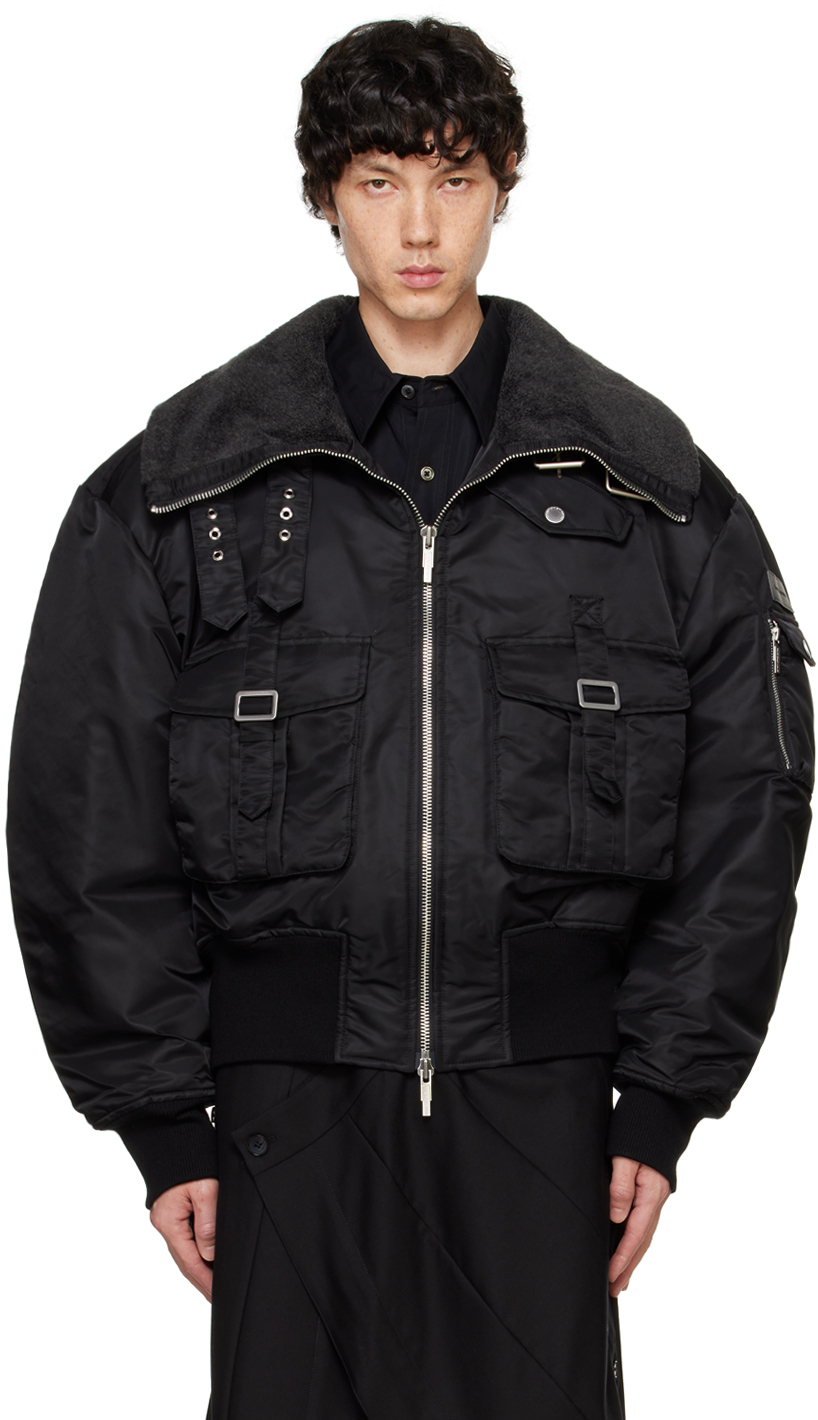 Shop Black Aviator Cargo Jacket on Sale at BeyondStyle – Get