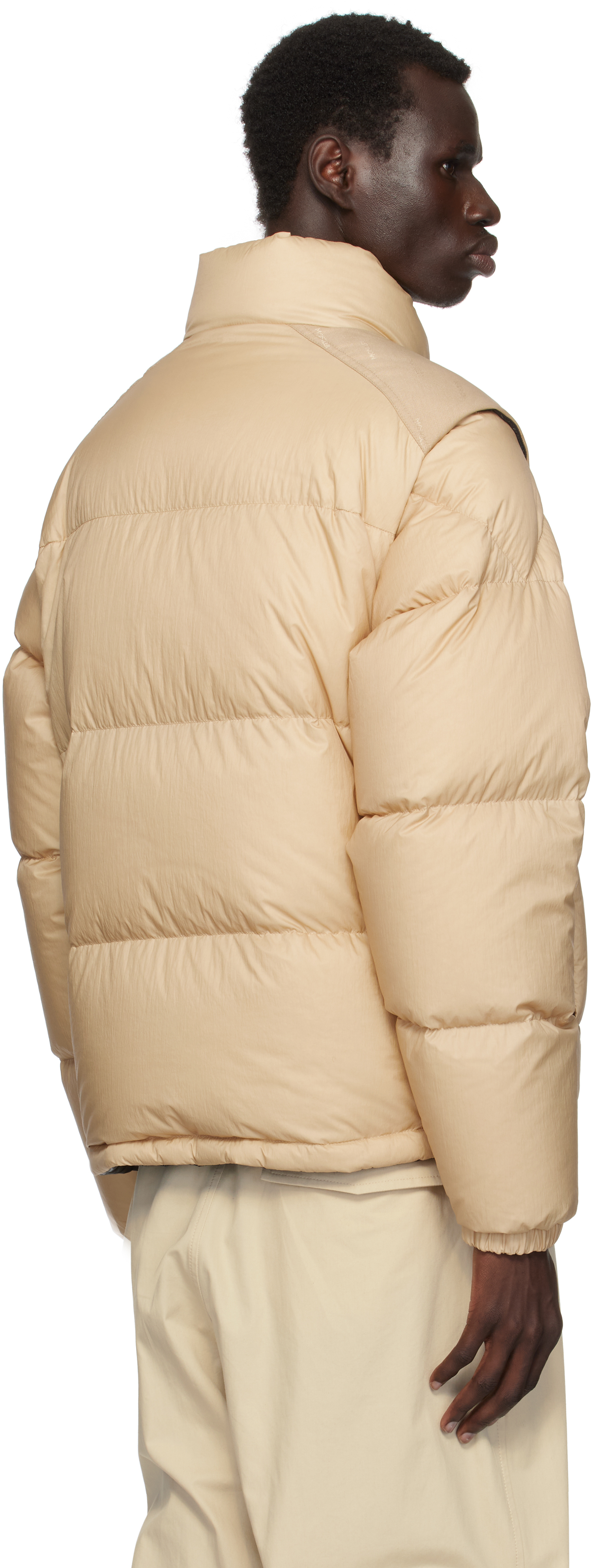 Moncler Beige & Black Verone Short Reversible Down Jacket - Coats