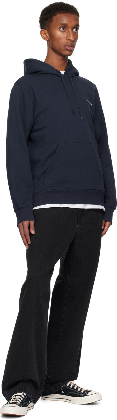 【おすすめ/関税送料込み】Carhartt WIP Script Navy Hoodie Carhartt WIP Navy Script Embroidery Hoodie - Hoodies