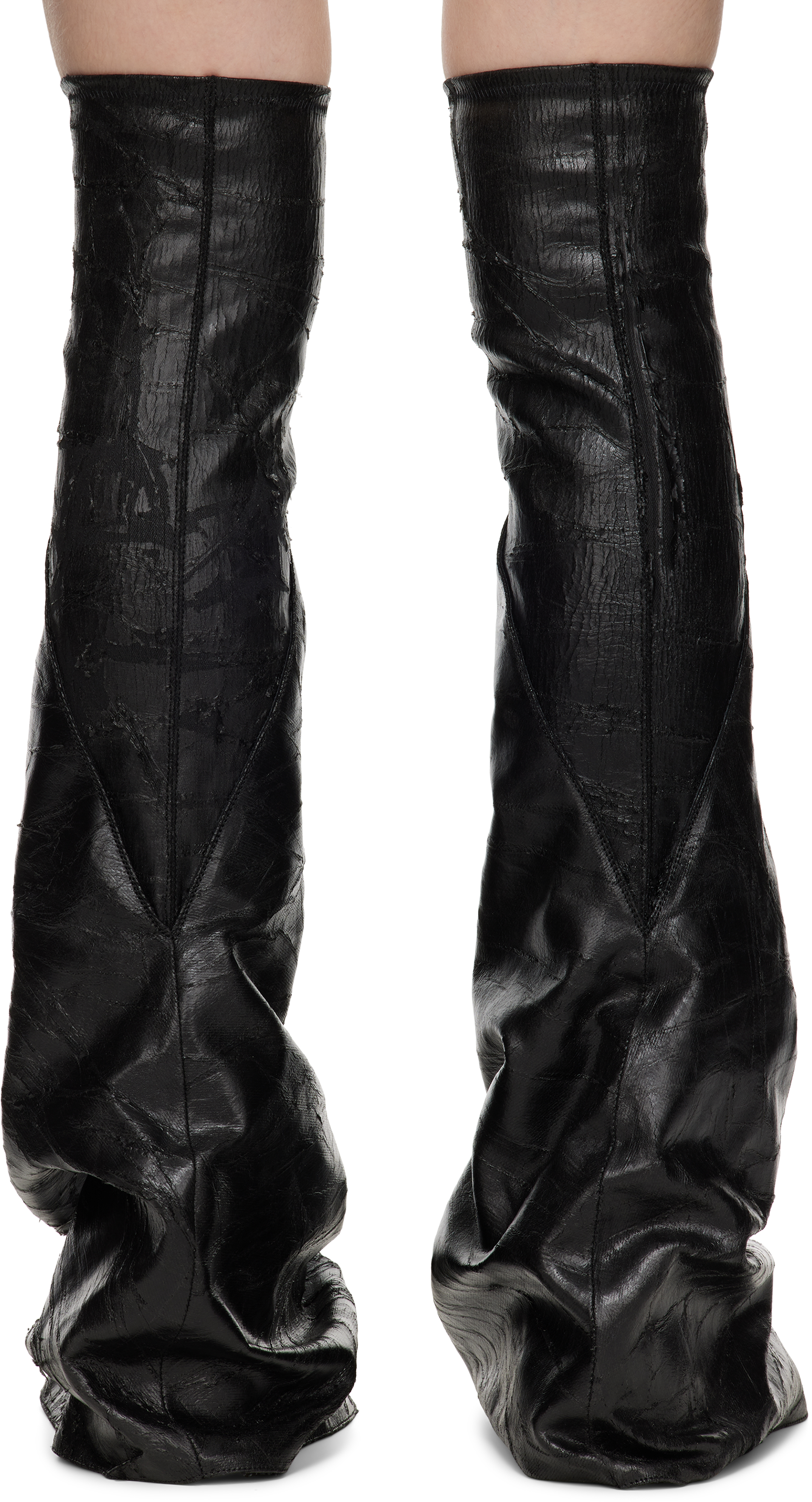 Rick Owens Black Porterville Fetish Tall Boots - Shoes