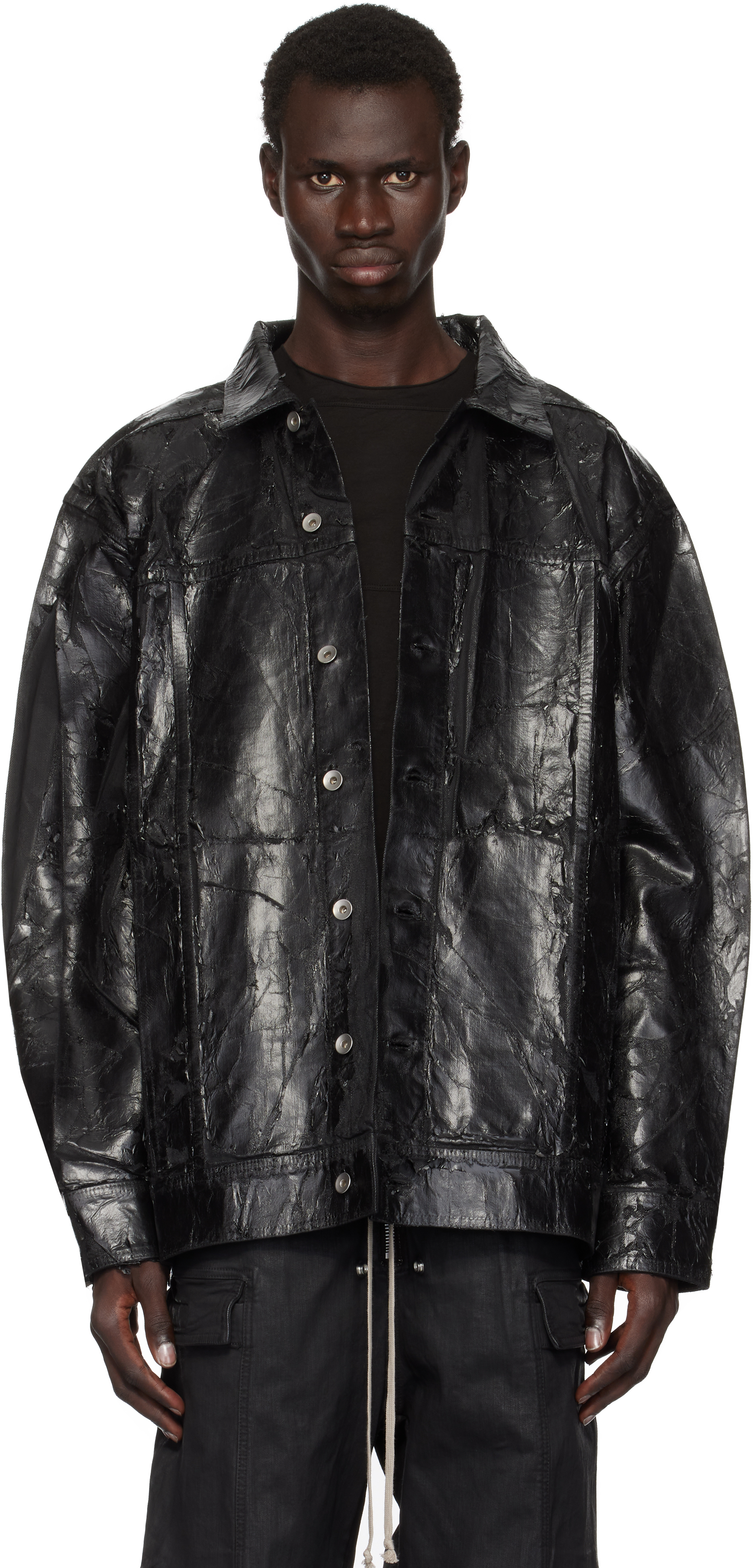 Shop Black Porterville Jumbo Worker Denim Jacket on Sale at