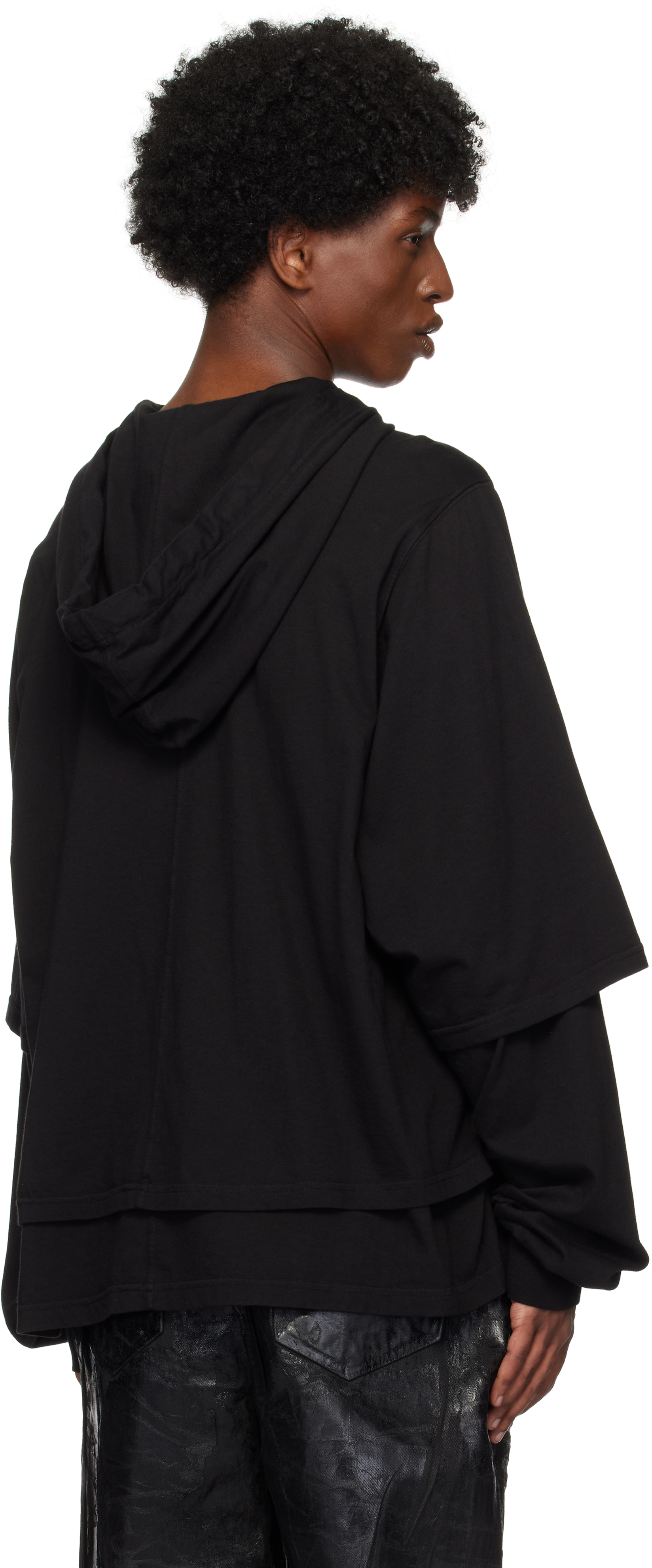 【Rick Owens】Porterville Hustler フーディ Rick Owens Black Porterville Hustler Hoodie - Hoodies