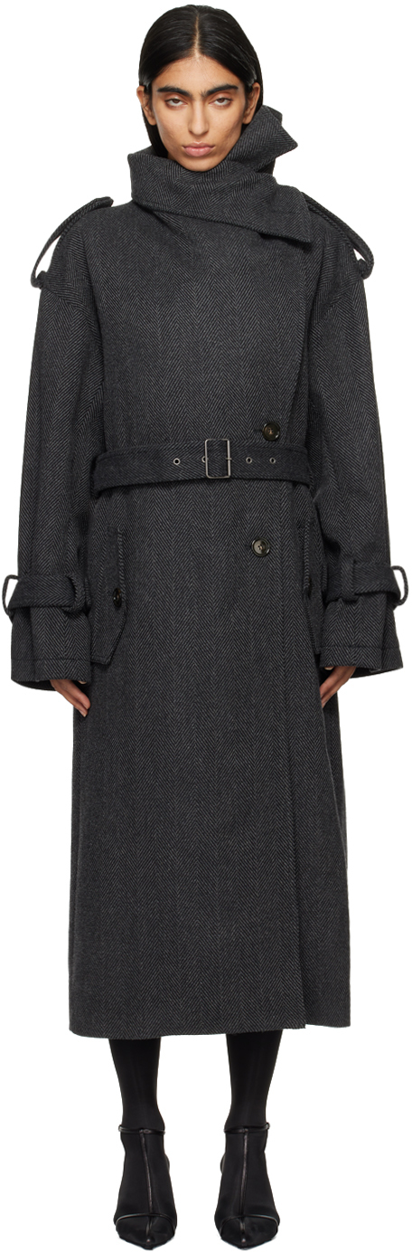 epine volume wool tailored coat gray エピヌ epine volume wool tailored coat