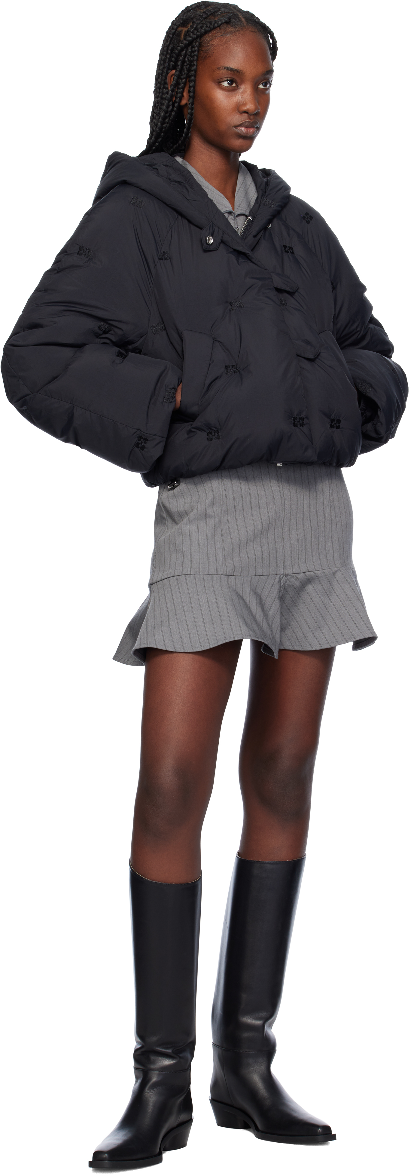 関税送込◆GANNI ガニー◆Puffer Short Jacket ダウンジャケット Ganni Black Short Tech Down Puffer Jacket - Coats - BeyondStyle