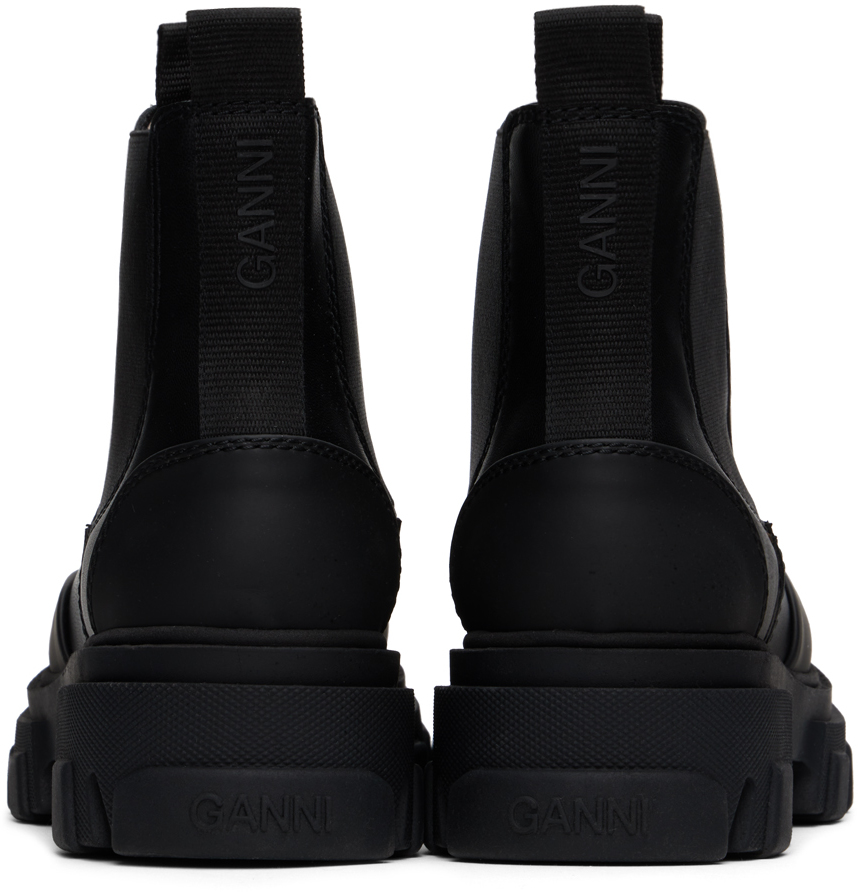 Shop Black Stitch Cleated Low Chelsea Boots on Sale at BeyondStyle