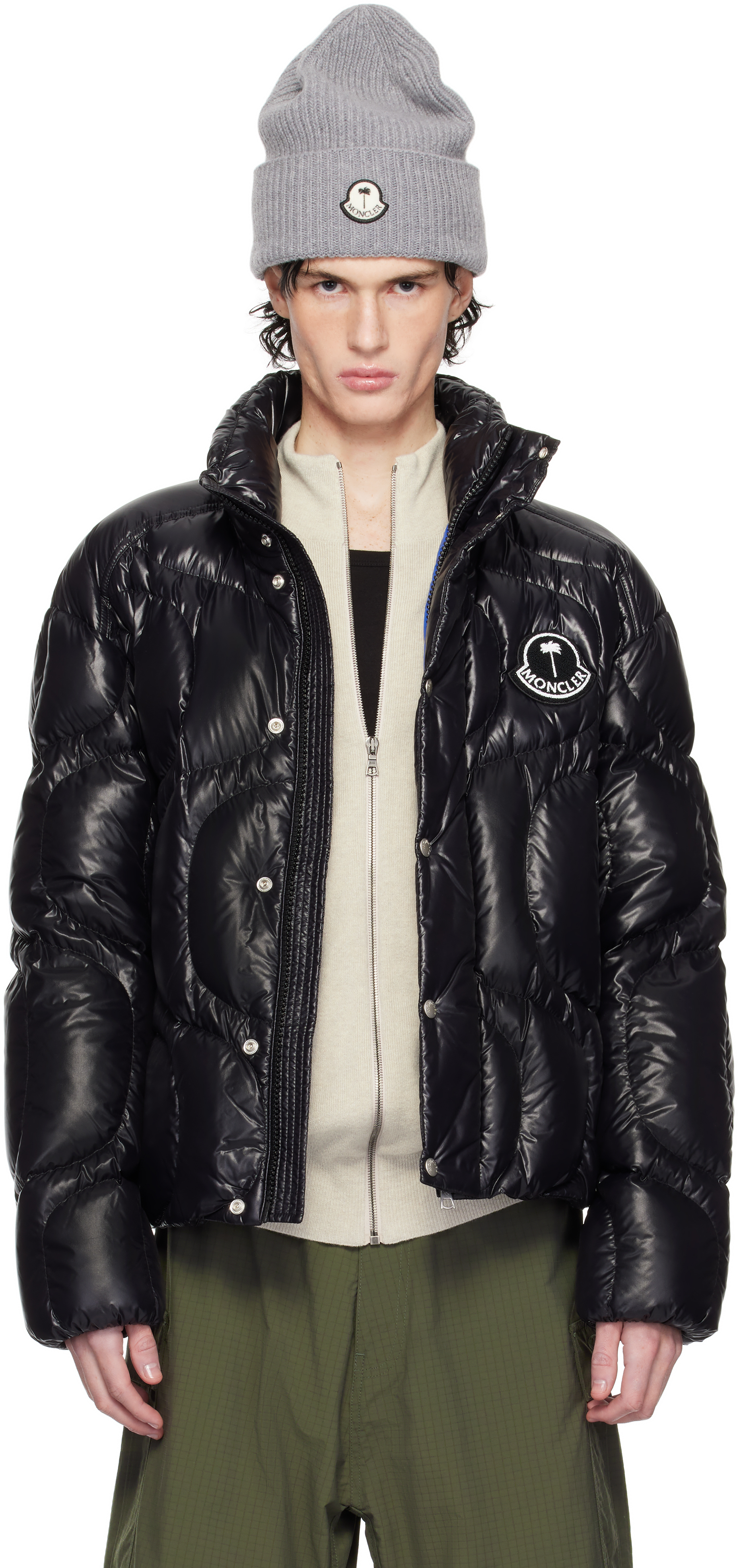 Moncler Moncler x Palm Angels Black Haunani Down Jacket - Coats