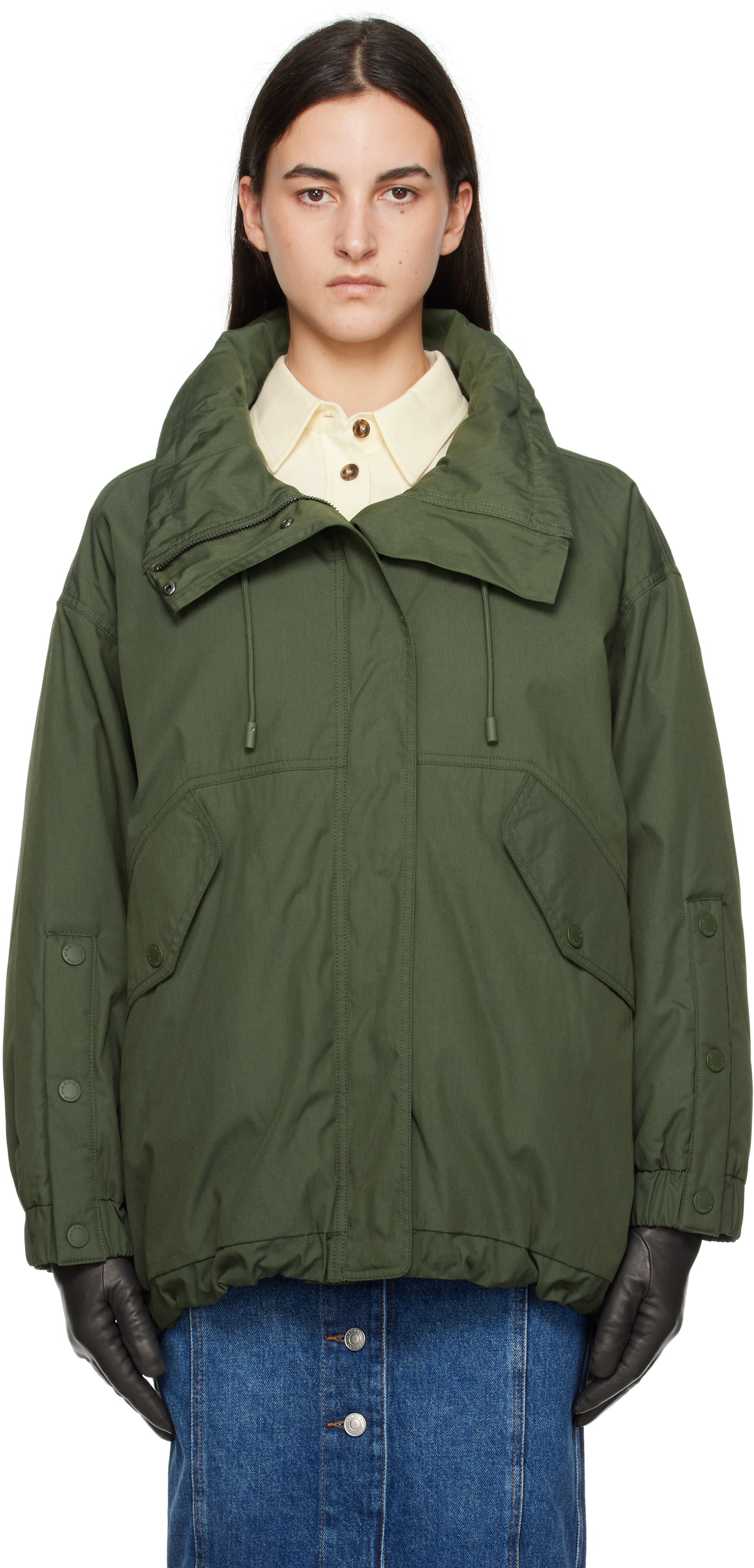 Weekend Max Mara Khaki Ozieri Reversible Down Jacket - Coats