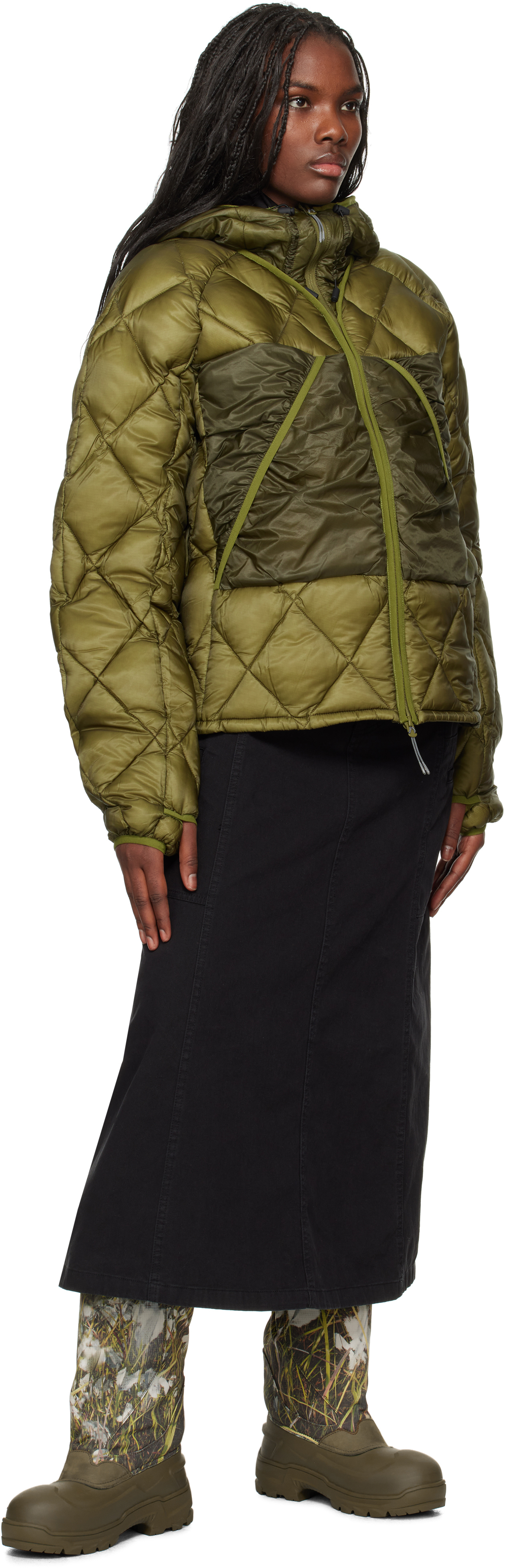 Shop Khaki Light Down Jacket on Sale at BeyondStyle – Get 62