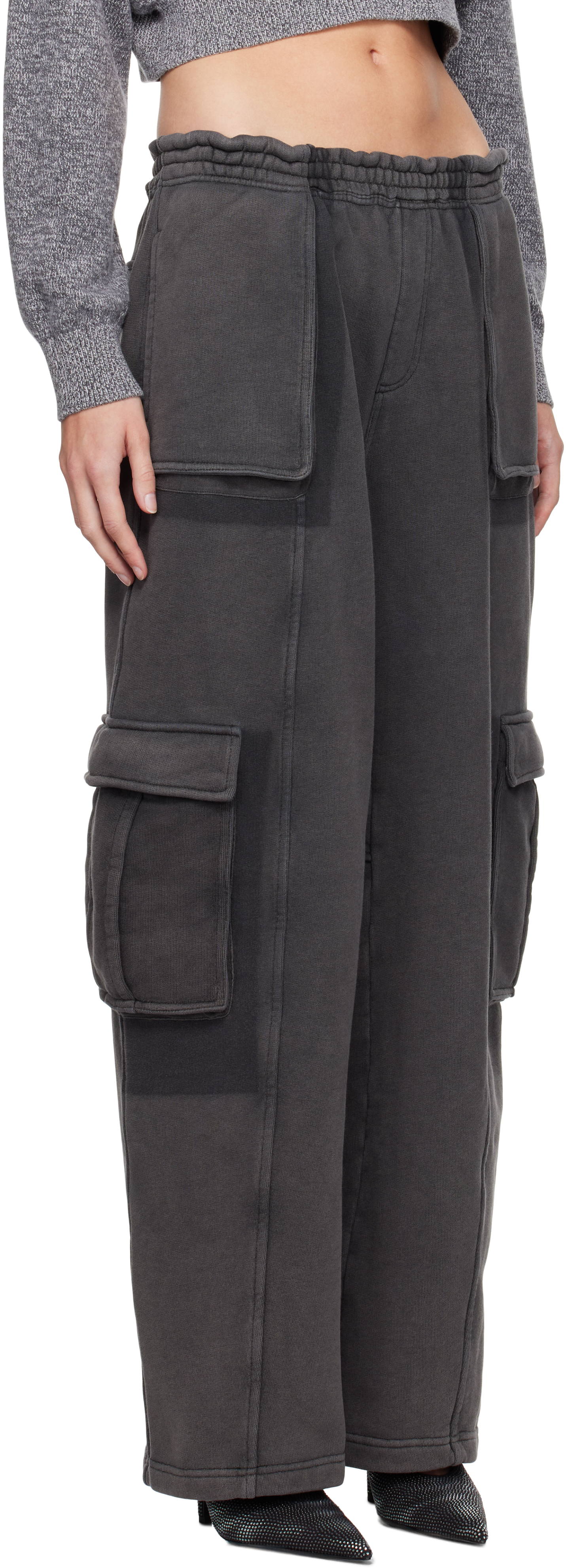 Alexander Wang Gray Oversized Cargo Sweatpants - Leggings