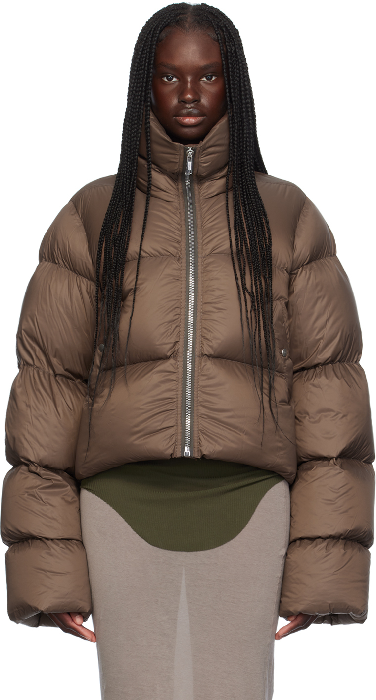 関税負担なし◆RICK OWENS◆TURTLE ダウンジャケット ブラウン Brown Turtle Down Coat by Rick Owens on Sale