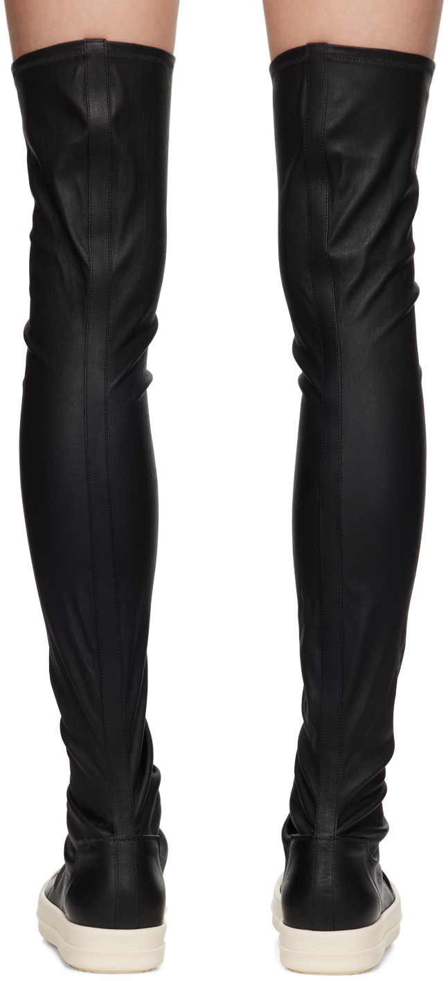 【関税込み】rick owens KNEE HIGH STOCKING SNEAKS' BOOTS Rick Owens Black Porterville Knee High Stocking Sneaks Boots