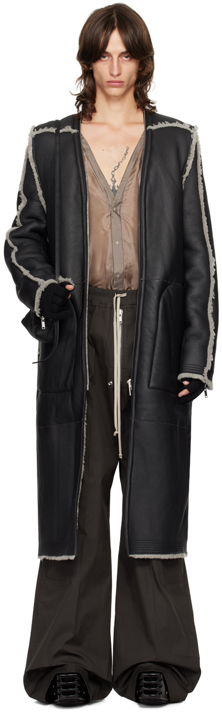 Black & Off-White Porterville Klaus Reversible Shearling Jacket