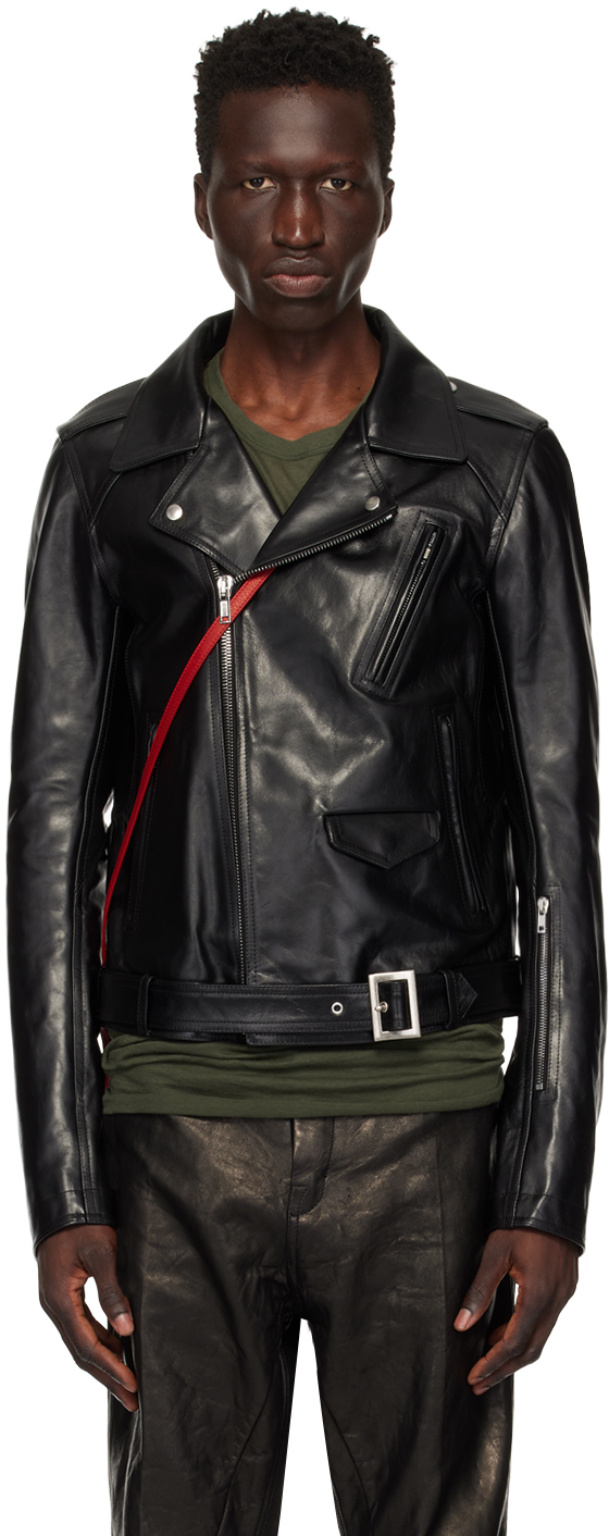 Shop Black Porterville Lukes Stooges Leather Jacket on Sale at