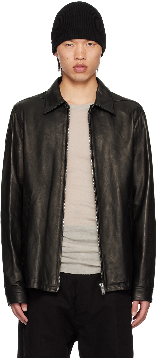 Shop Black Porterville Brad Leather Jacket on Sale at BeyondStyle