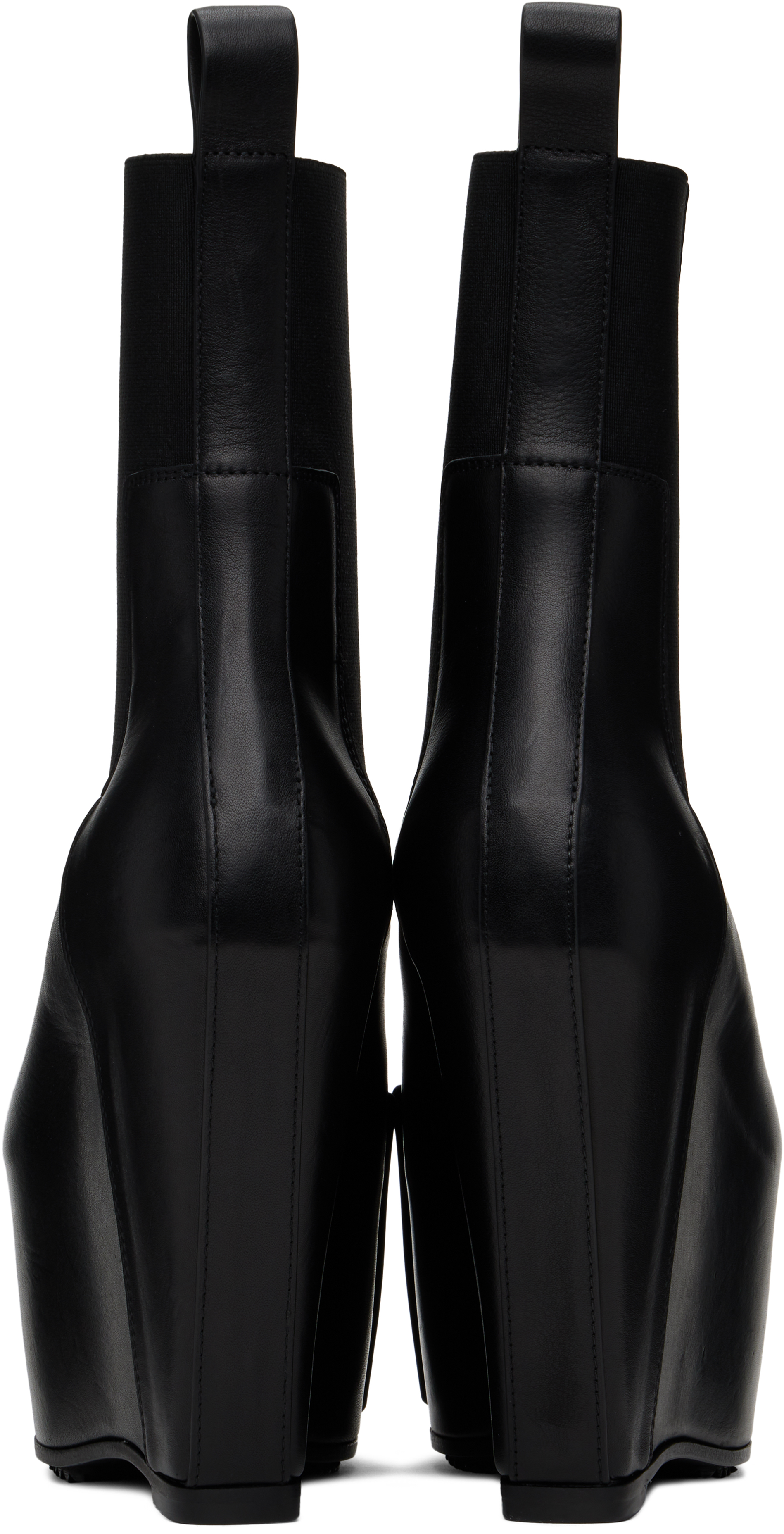 Rick Owens Black Porterville Grilled Wedge Beatle Chelsea