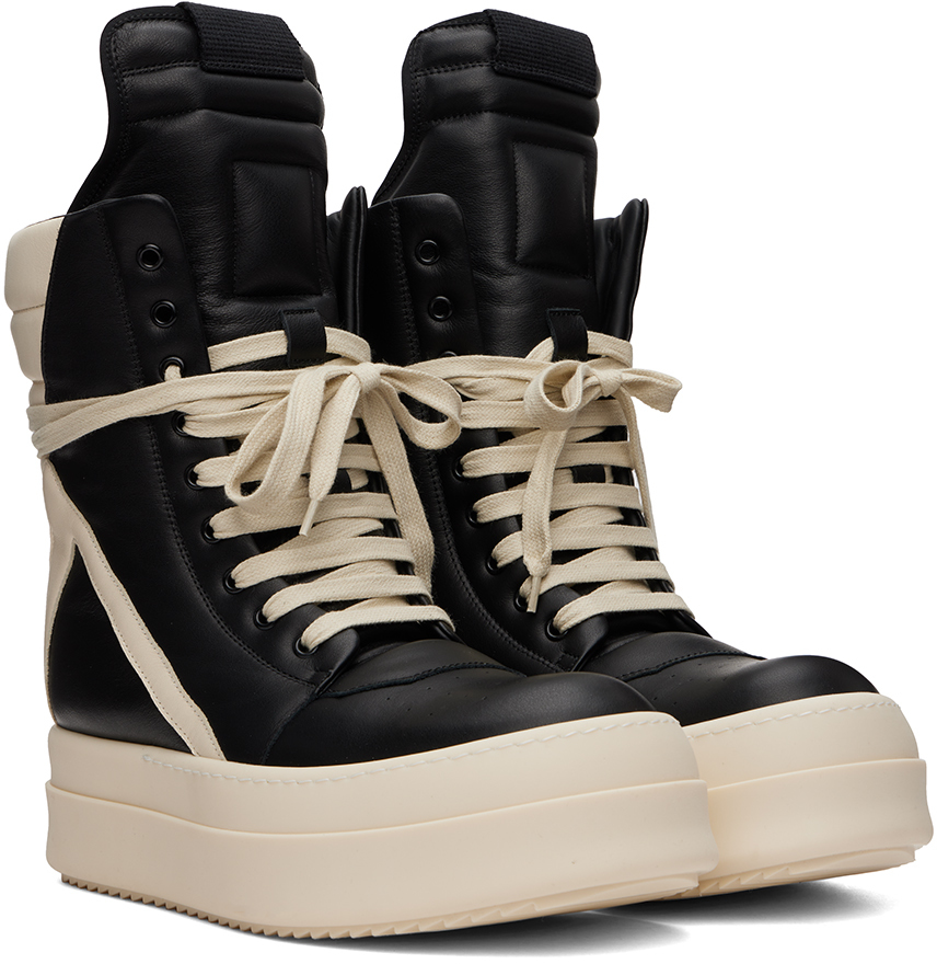 【Rick Owens】Porterville Mega Geobasket スニーカー Rick Owens Black & Off-White Porterville Mega Geobasket