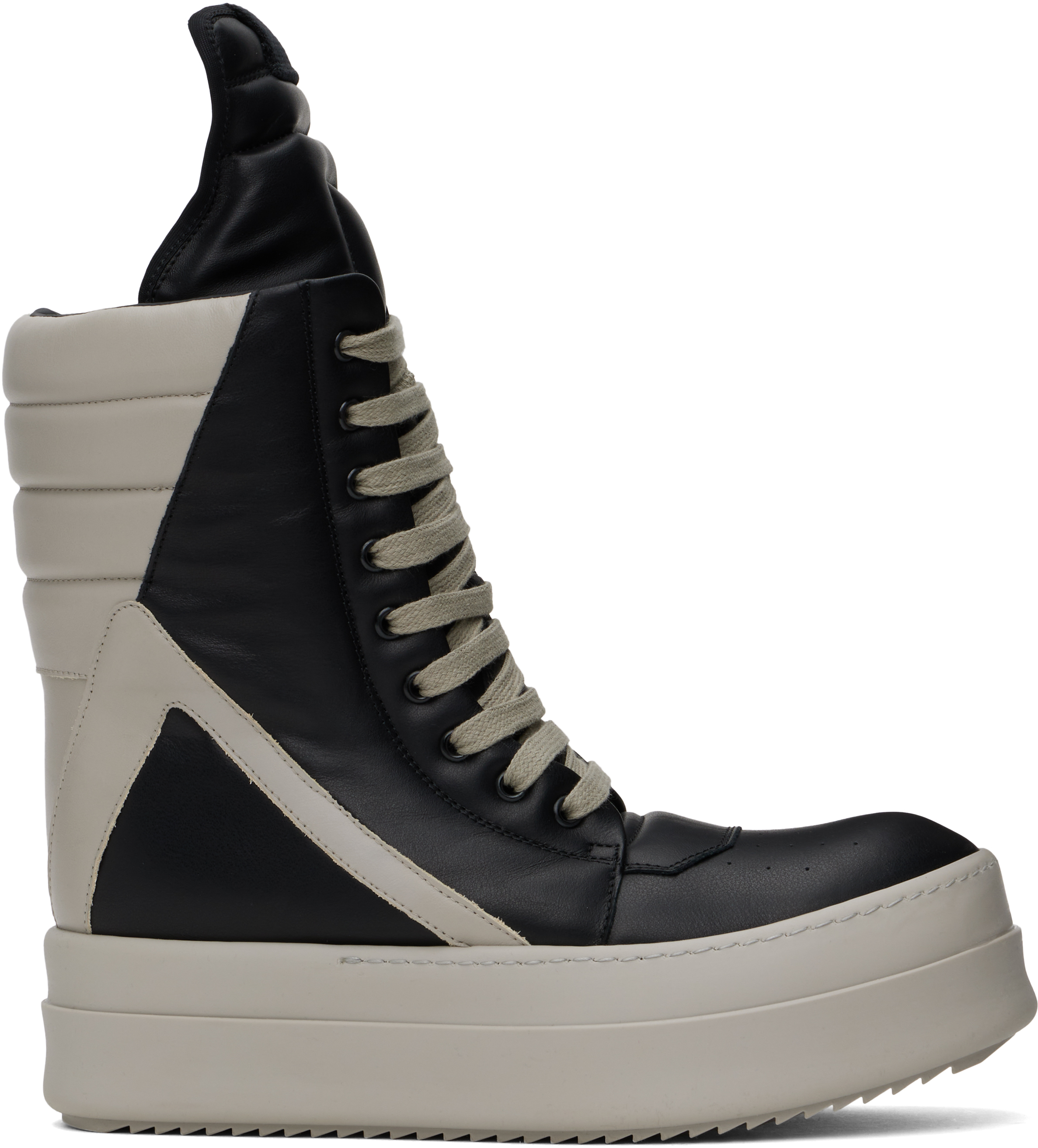 Rick Owens ブラック Porterville Mega Geobasket スニーカー Rick Owens: Black Porterville Mega Bumper Geobasket Sneakers