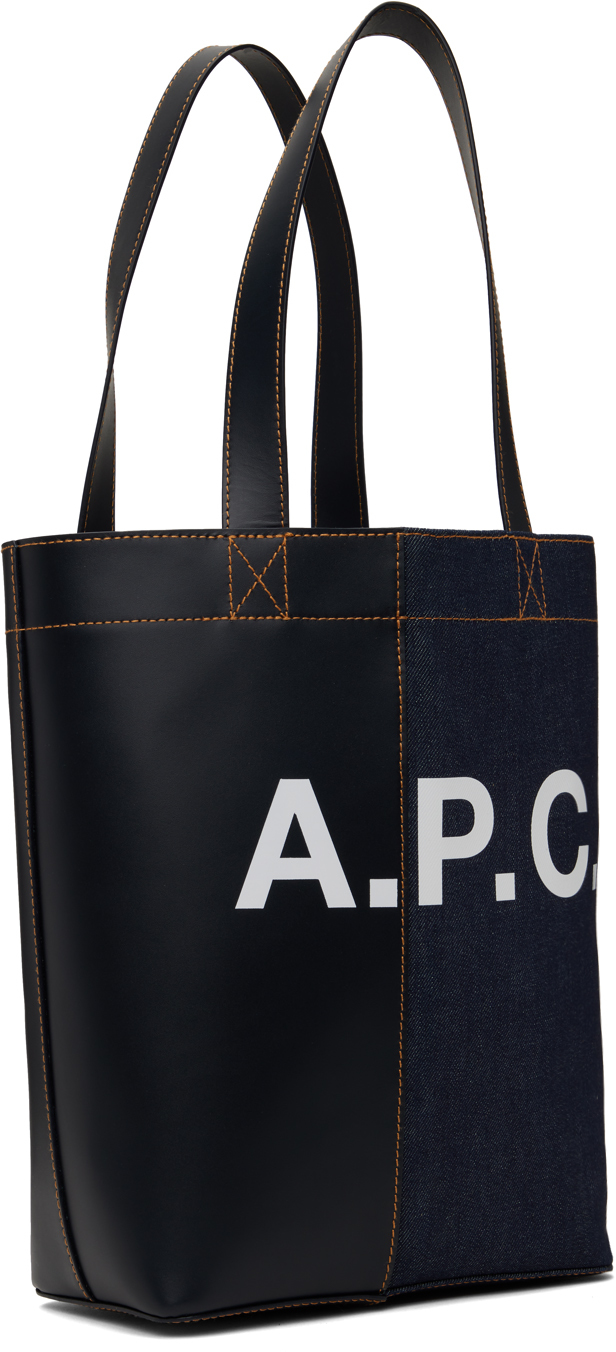 A.P.C. Navy & Black Axel N/S Tote - Tote Bags - BeyondStyle