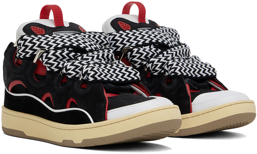 Lanvin SSENSE Exclusive Black Leather Curb Sneakers - Casual