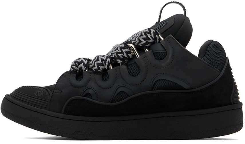 【関税込み】Lanvin SSENSE限定 ブラック Curb レザースニーカー 関税込み】Lanvin SSENSE限定 ブラック Curb レザースニーカー