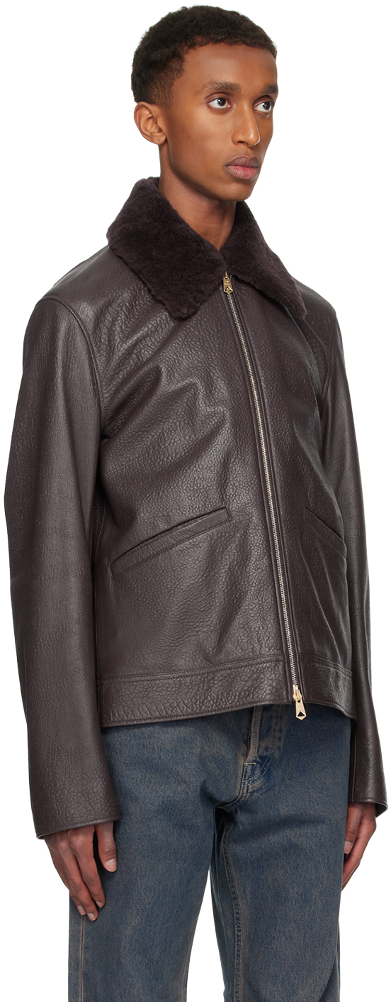 paul smith leather jacket 短丈　古着　opium Shop Purple Grained Leather Jacket on Sale at BeyondStyle – Get 70