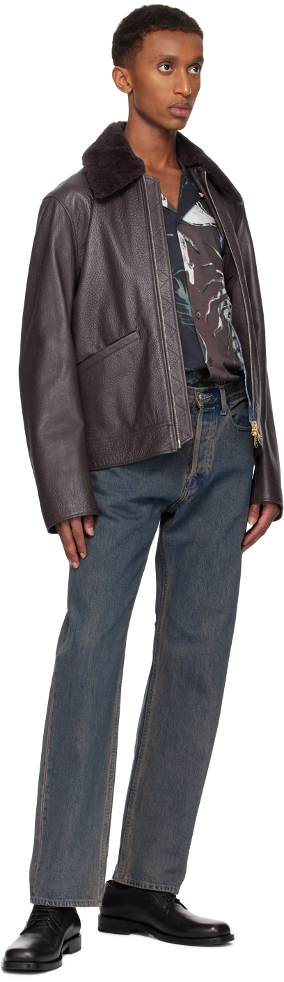 Shop Purple Grained Leather Jacket on Sale at BeyondStyle – Get 70