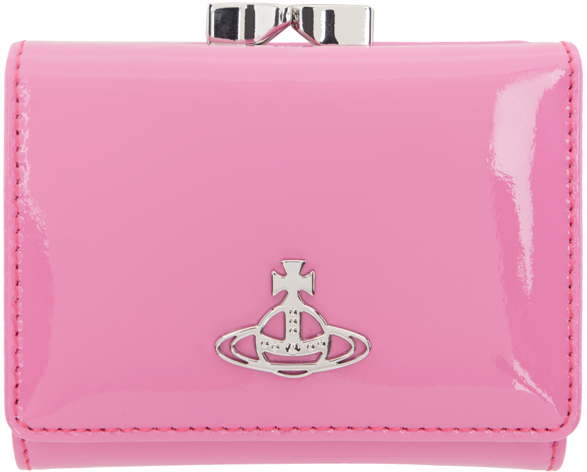 ★VIVIENNE WESTWOOD★ SHINee's patent small flap half wallet Shiny Patent Small Flap Purse in PINK | Vivienne Westwood®