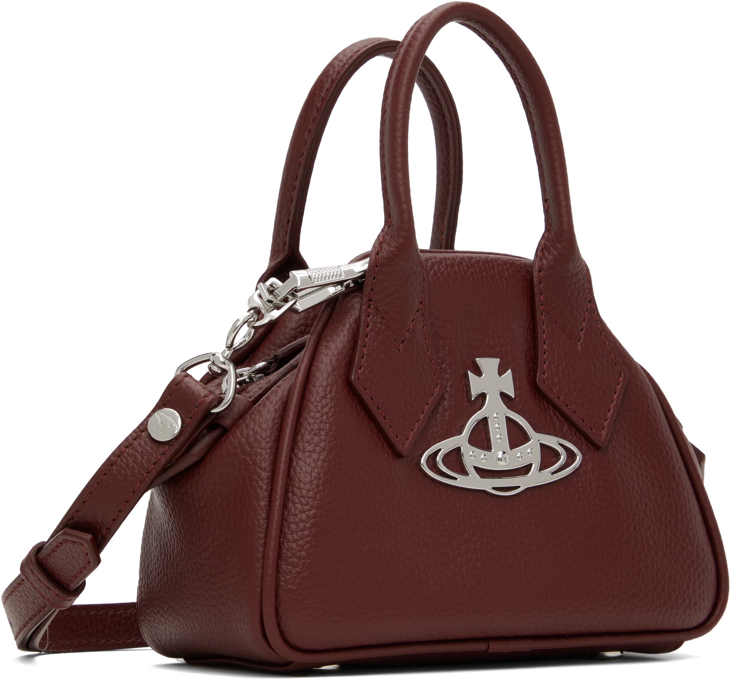 Vivienne Westwood Burgundy Mini Yasmine Bag - Tote Bags - Free