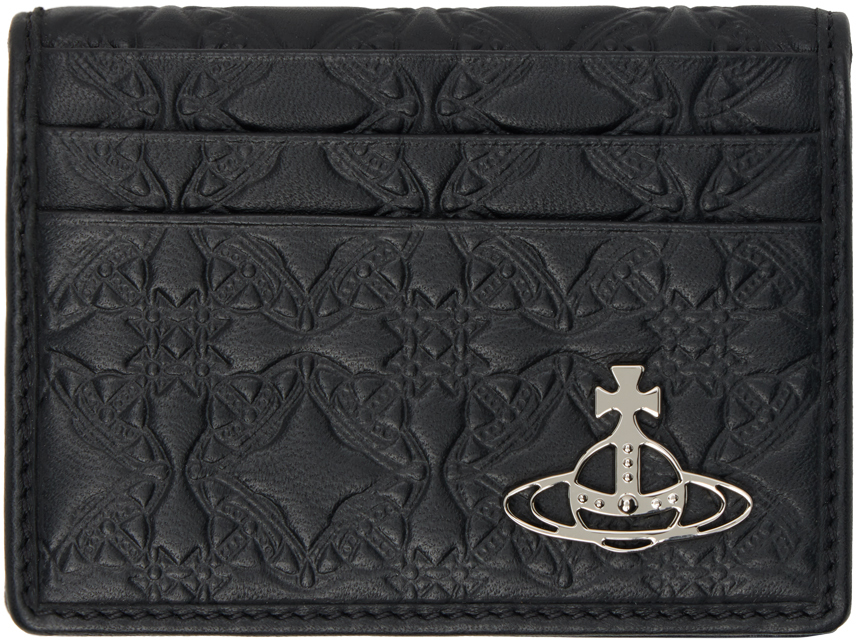 【VIVIENNE WESTWOOD】Re-Vegan Grain Card Holder Black VIVIENNE WESTWOOD】Re-Vegan Grain Card Holder Black