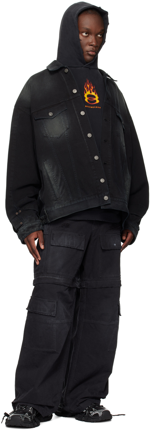 BALENCIAGA バレンシアガ フゥーディ ブラック Balenciaga Back Hoodie Regular Fit in Black | Balenciaga US
