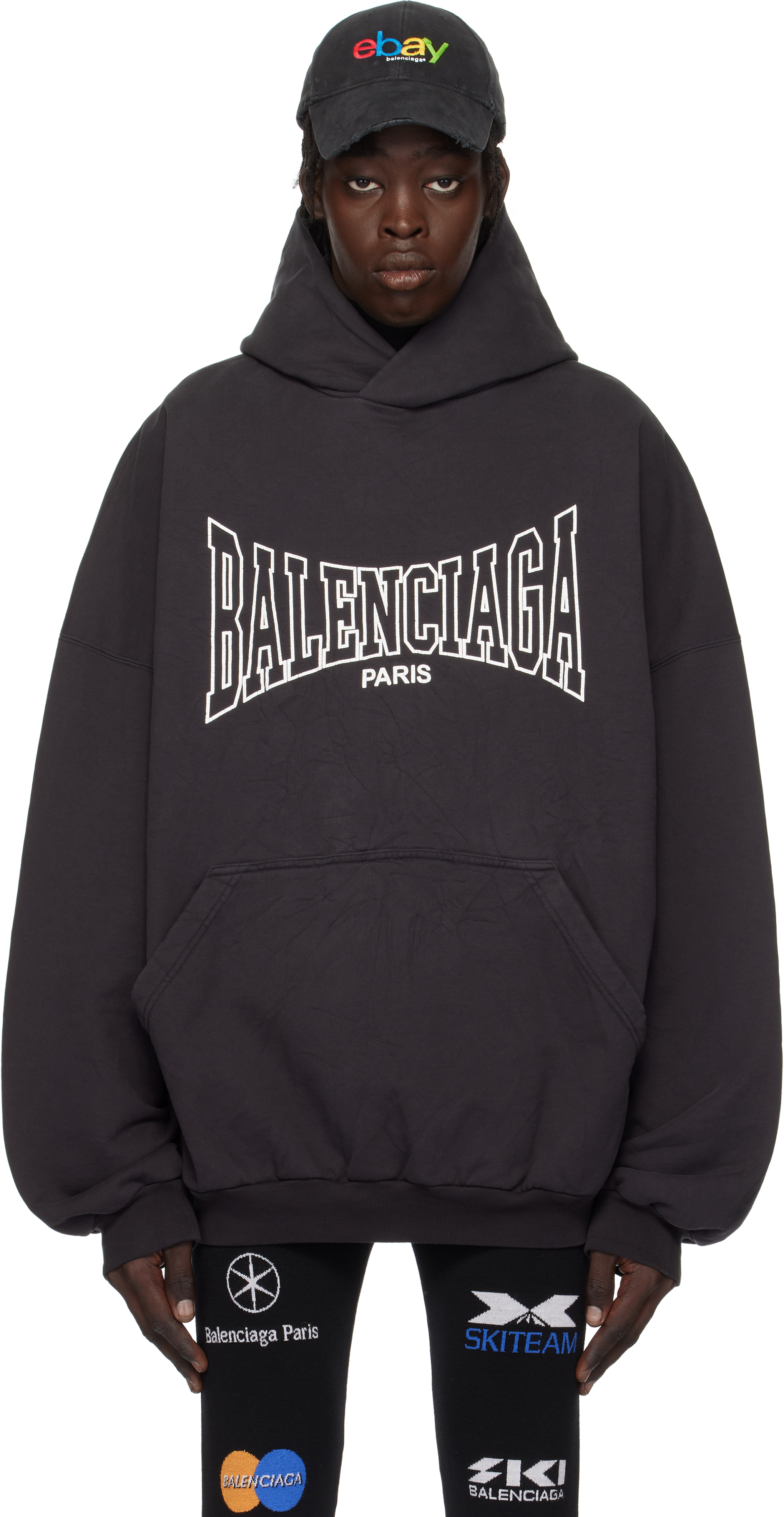 VIP価格★BALENCIAGA★BOXING HOODIE ラージフィット Black 'Balenciaga Boxing' Large Fit Hoodie – On Sale Now