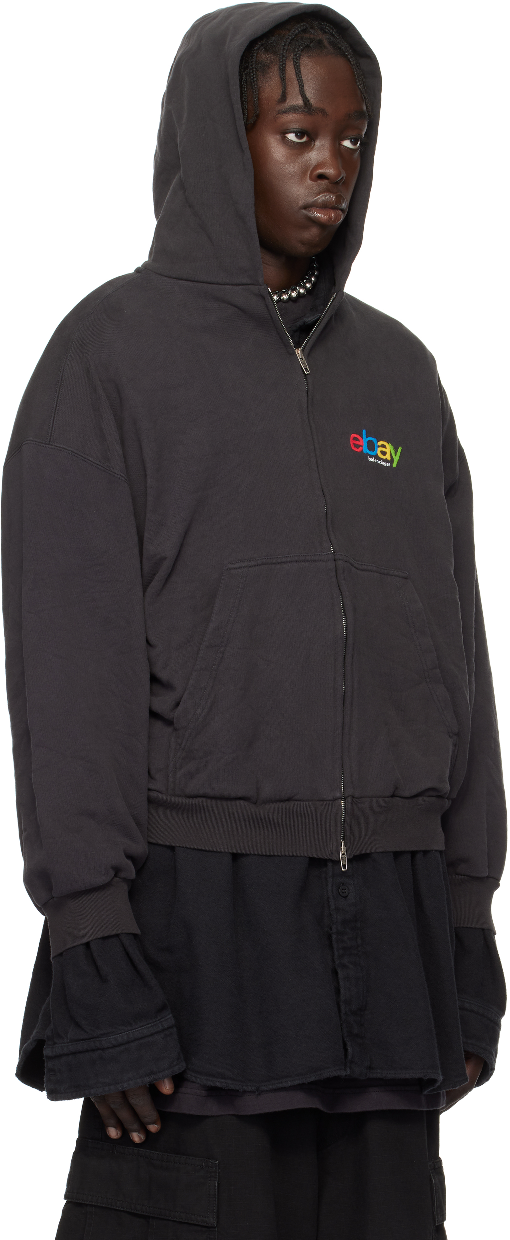 入手困難 コラボ BALENCIAGA × ebay 24-25AW ジップ パーカー 242342M202039_2.jpg