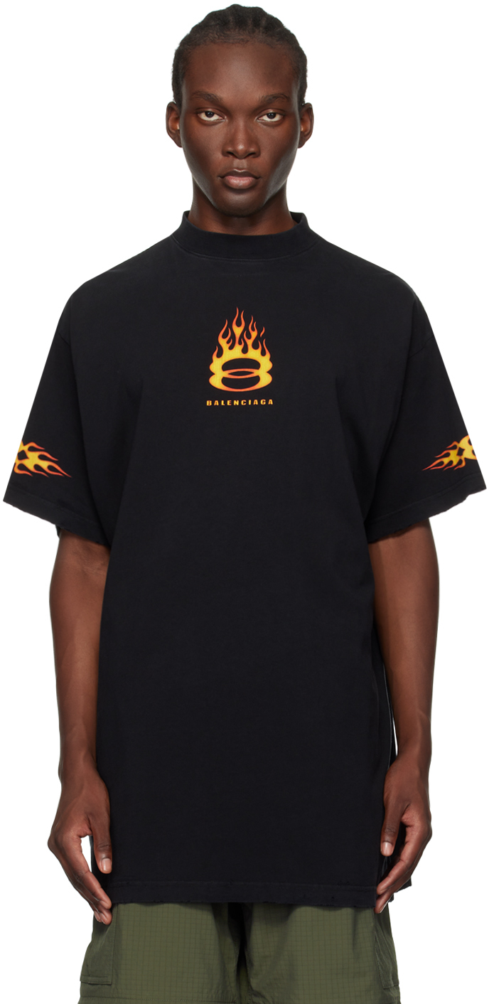 Shop Black Burning Unity T-Shirt on Sale at BeyondStyle – Get 46