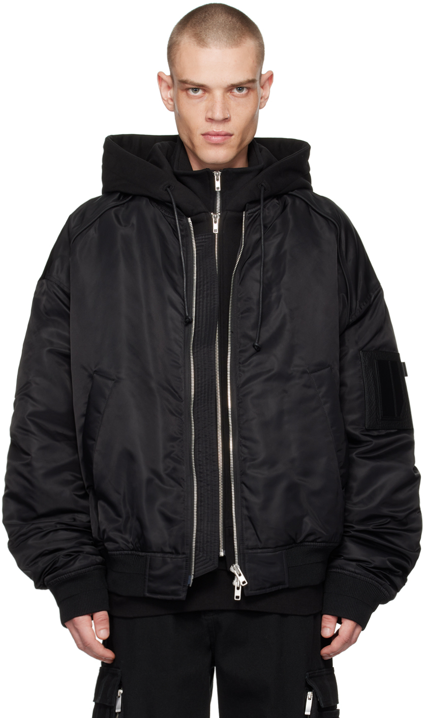 Black Layered Bomber Jacket – On Sale Now with Up to 45% Off