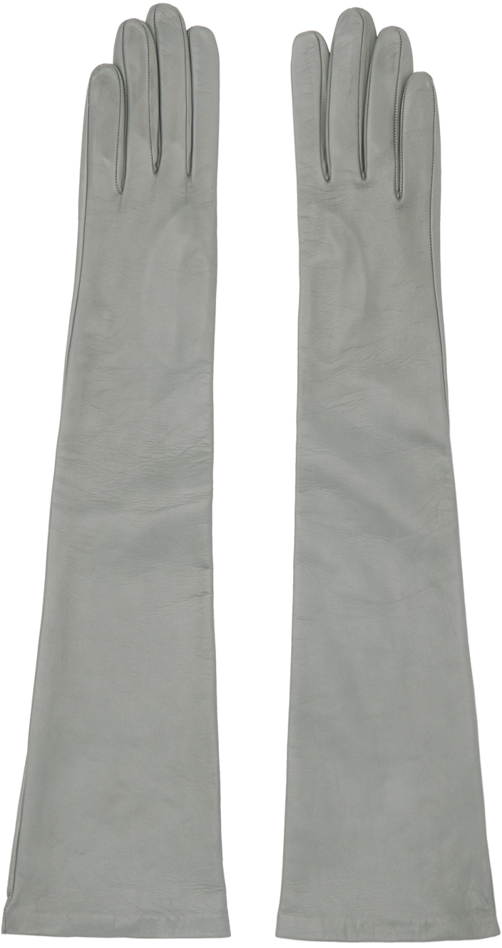 Dries Van Noten Gray Soft Leather Gloves - Gloves - Free
